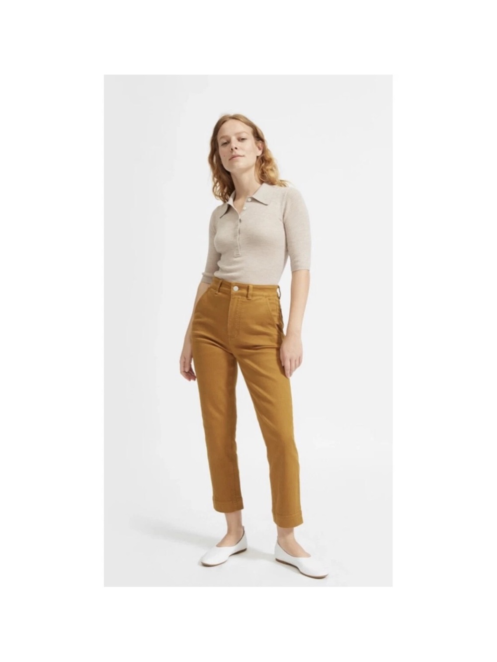 Women’s High-Rise Straight Leg Jeans - Mustard size 4